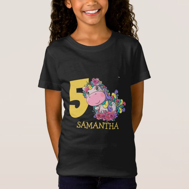 Unicorn 5th birthday  T-Shirt (Front)