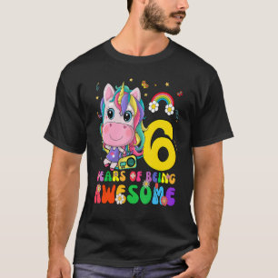 Unicorn 6th Birthday  6 Years Old Girls Princess P T-Shirt