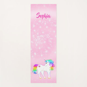 Unicorn Active Whimsical Pink Stars Yoga Mat