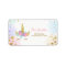 Unicorn Address Label Pink Gold Magical Rainbow