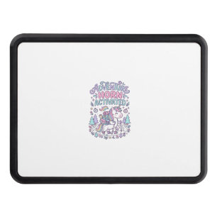 Unicorn Adventure Horn Activated Cute Pastel Graph Hitch Cover