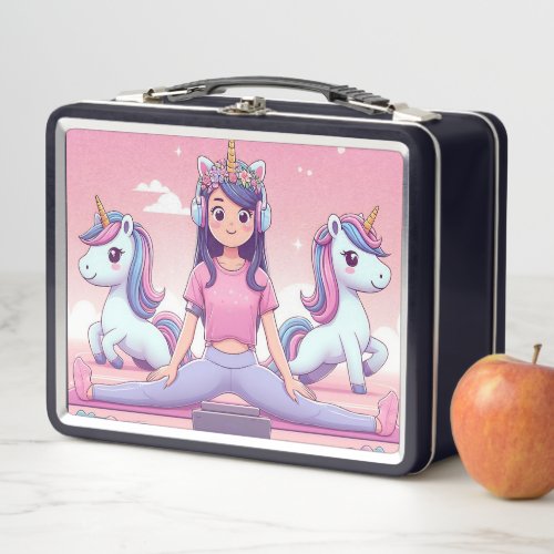 Unicorn Agility Mystical mindfulness Metal Lunch Box