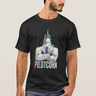 Unicorn Airplane Pilot Pilotcorn Aviation Aircraft T-Shirt