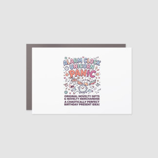 Unicorn Alarm Clock Unicorn Panic Bold Typography Car Magnet