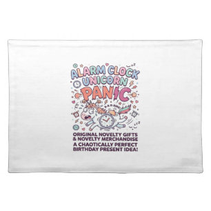 Unicorn Alarm Clock Unicorn Panic Bold Typography Cloth Placemat