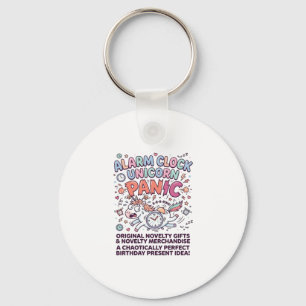 Unicorn Alarm Clock Unicorn Panic Bold Typography  Keychain