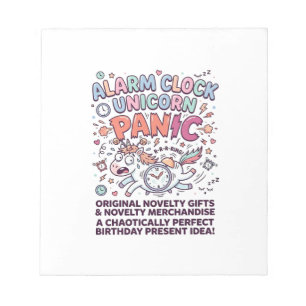 Unicorn Alarm Clock Unicorn Panic Bold Typography Notepad
