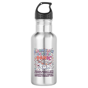 Unicorn Alarm Clock Unicorn Panic Bold Typography Stainless Steel Water Bottle