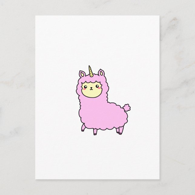 UNICORN ALPACA LLAMA shirts, accessories, gifts Postcard (Front)