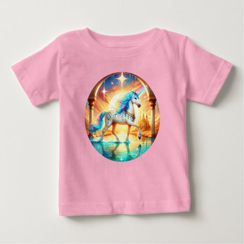Unicorn and a Desert Fantasy Palace Baby T_Shirt