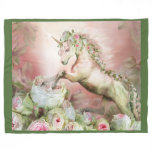 Unicorn And A Rose Art Fleece Blanket