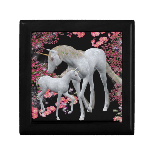 Unicorn And Baby Fantasy Art Jewelry Box (Front)
