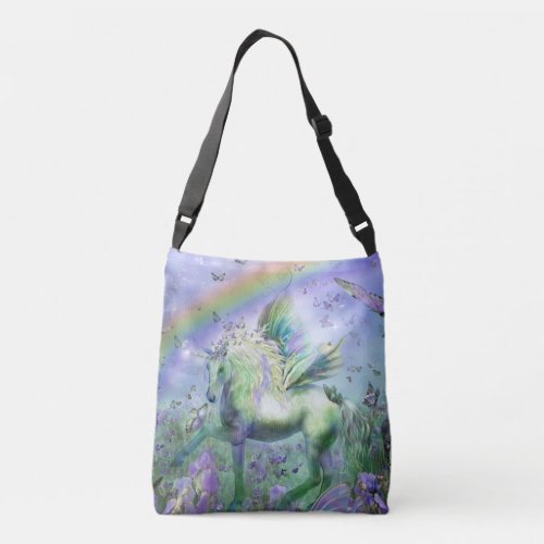 unicorn and butterflies crossbody bag