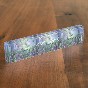 unicorn and butterflies desk name plate