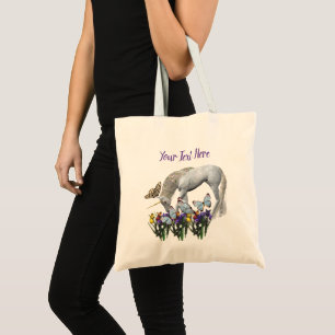 Unicorn And Butterflies Fantasy Personalized Tote Bag