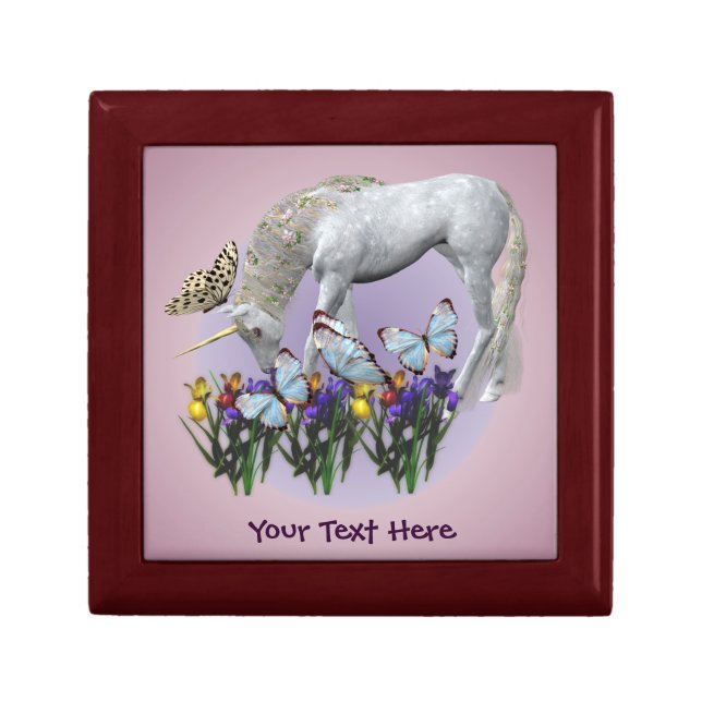 Unicorn And Butterflies Jewelry Box (Front)