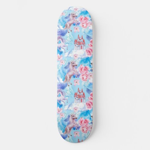 Unicorn And Castles  Skateboard