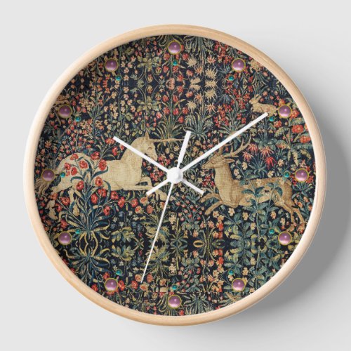 UNICORN AND DEERFLOWERSFOREST ANIMALS  Floral Clock