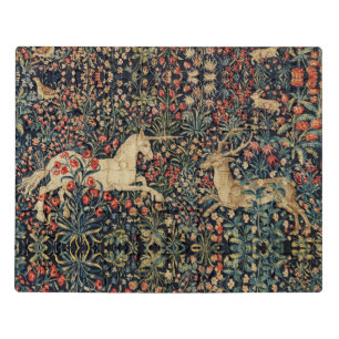 UNICORN AND DEER,FLOWERS,FOREST ANIMALS Floral Jigsaw Puzzle