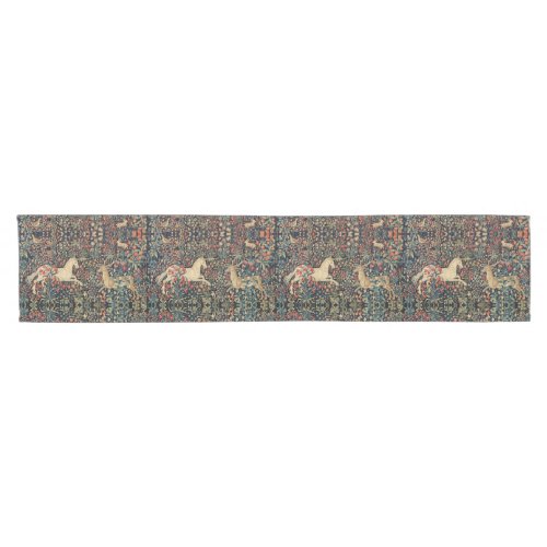 UNICORN AND DEERFLOWERS FOREST ANIMALS Floral Short Table Runner