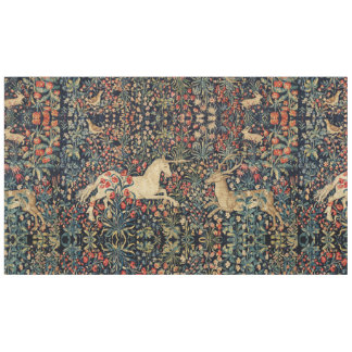 UNICORN AND DEER,FLOWERS, FOREST ANIMALS Floral Tablecloth