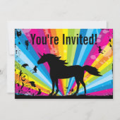 Unicorn and Fairies Rainbow Fairy Birthday Invitation (Front)