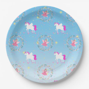 Unicorn and Fairy Magic Birthday Party Paper Plates