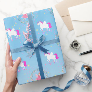 Unicorn and Fairy Magic Birthday Party Wrapping Paper