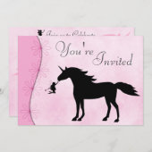 Unicorn and Fairy Silhouette Birthday Invitation (Front/Back)