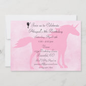 Unicorn and Fairy Silhouette Birthday Invitation (Back)