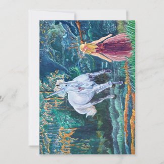 Unicorn and Girl Invitation