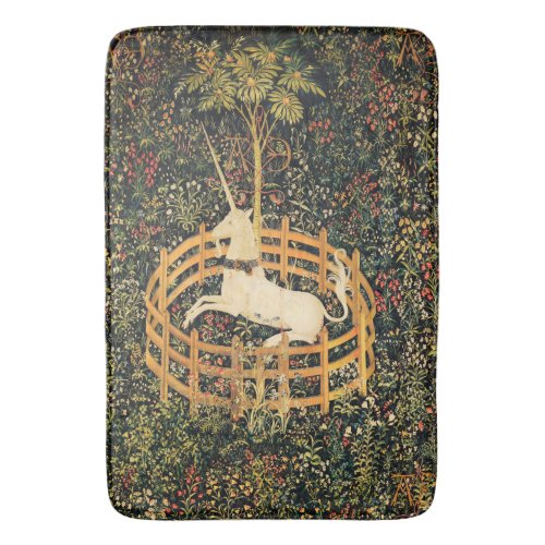 UNICORN AND GOTHIC FANTASY FLOWERSFLORAL MOTIFS BATH MAT