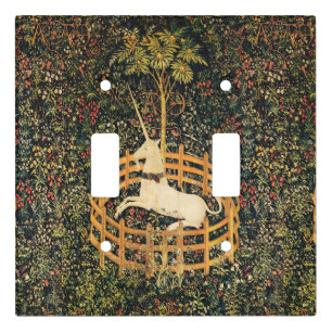 UNICORN AND GOTHIC FANTASY FLOWERS,FLORAL MOTIFS LIGHT SWITCH COVER