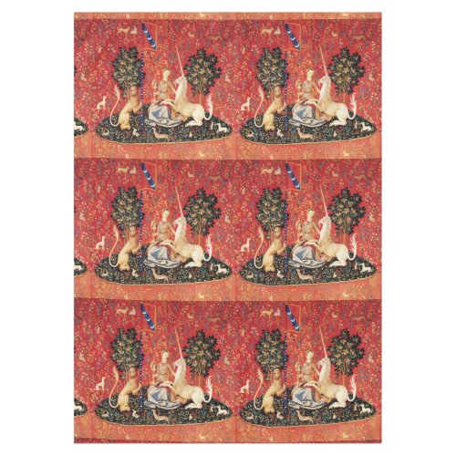 UNICORN AND GOTHIC FANTASY FLOWERSFLORAL MOTIFS TABLECLOTH