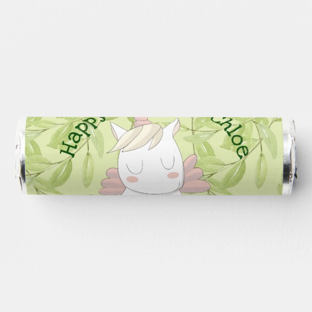 Unicorn And Green Foliage Breath Savers® Mints (Front)