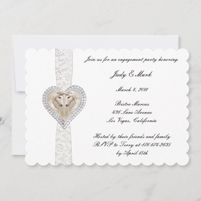 Unicorn And Lace Engagement Party Invitation (Front)