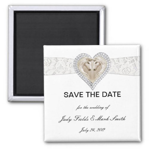 Unicorn And Lace Save The Date Magnet