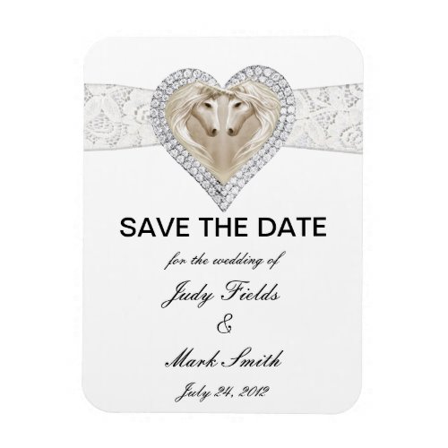 Unicorn And Lace Save The Date Magnet