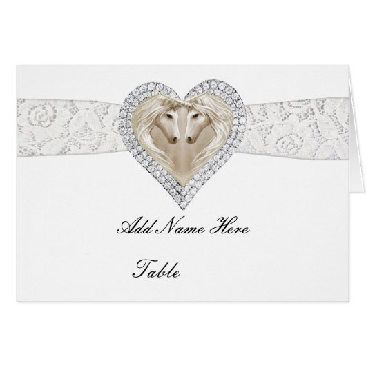 Unicorn And Lace Table Place Card (Front Horizontal)