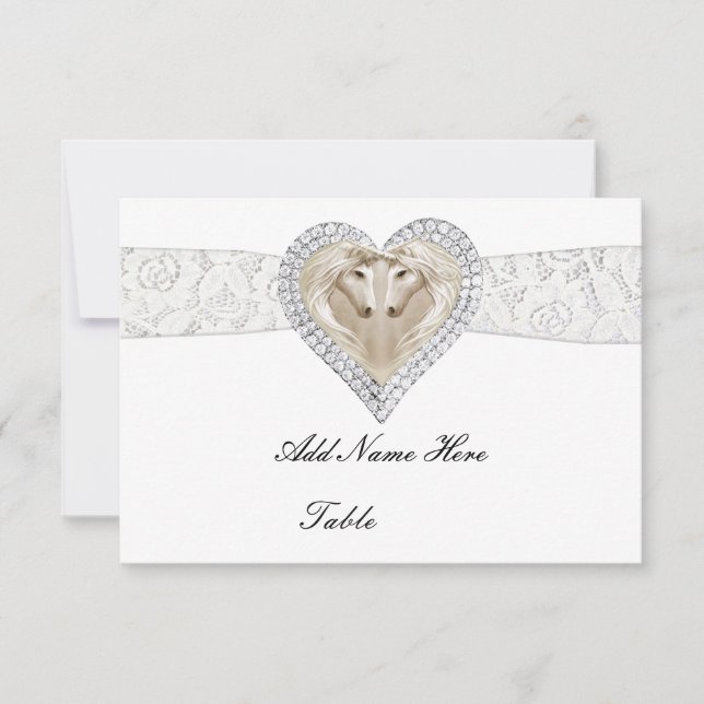 Unicorn And Lace Table Place Card (Front)