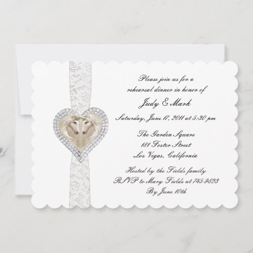 Unicorn And Lace Wedding Rehearsal Dinner Invite