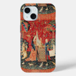 UNICORN AND LADY PLAYING ORGAN,ANIMALS Red Green iPhone 15 Case