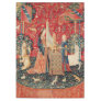 UNICORN AND LADY PLAYING ORGAN,ANIMALS Red Green Tablecloth
