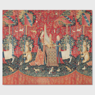 UNICORN AND LADY PLAYING ORGAN WITH ANIMALS WRAPPING PAPER