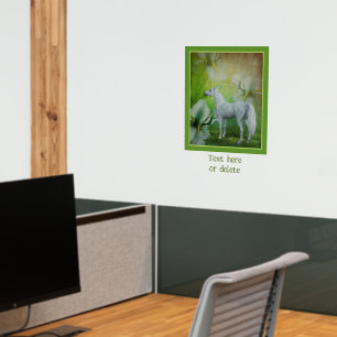 Unicorn And Lilies Fantasy Horse Art Personalized Wall Decal