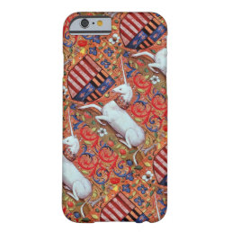 UNICORN AND MEDIEVAL FANTASY FLOWERS,FLORAL MOTIFS BARELY THERE iPhone 6 CASE