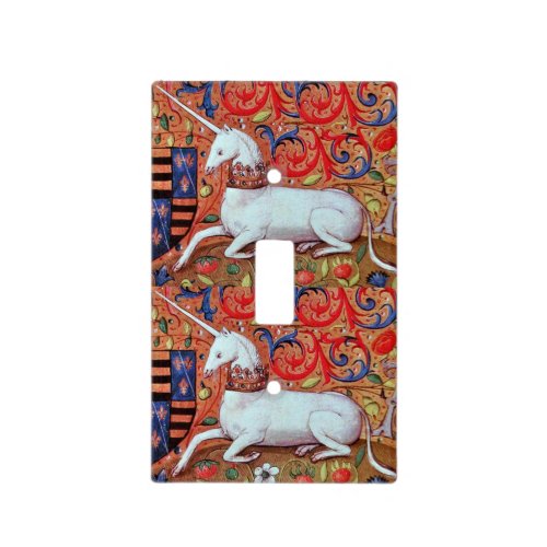 UNICORN AND MEDIEVAL FANTASY FLOWERSFLORAL MOTIFS LIGHT SWITCH COVER