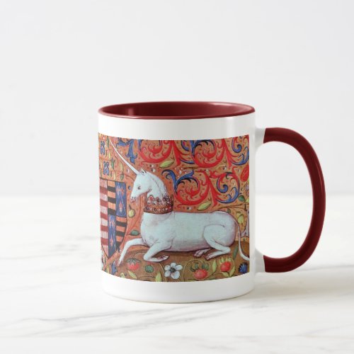 UNICORN AND MEDIEVAL FANTASY FLOWERSFLORAL MOTIFS MUG