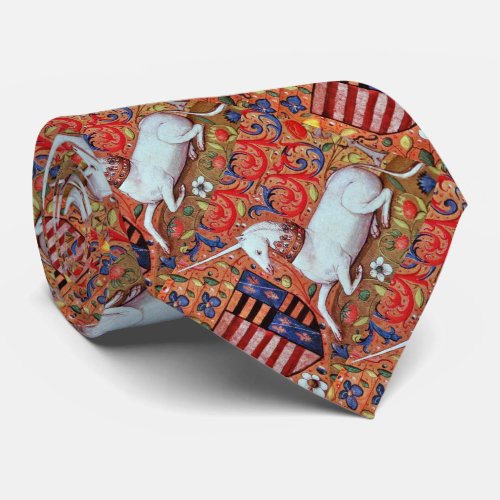 UNICORN AND MEDIEVAL FANTASY FLOWERSFLORAL MOTIFS TIE