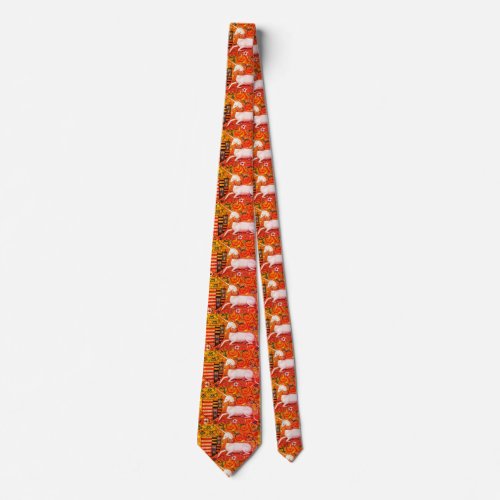 UNICORN AND MEDIEVAL FANTASY FLOWERSFLORAL MOTIFS TIE